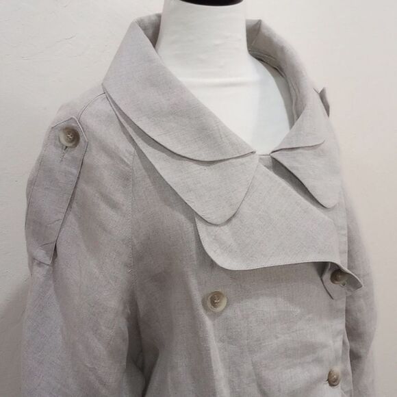 Ivan Grundahl Copenhagen Beige Unstructured Linen Jacket Blazer - Size 38 (M) - Picture 4 of 7